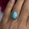 Adjustable Vintage 925 Sterling Silver Blue Turquoise Ring