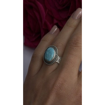 Adjustable Vintage 925 Sterling Silver Blue Turquoise Ring