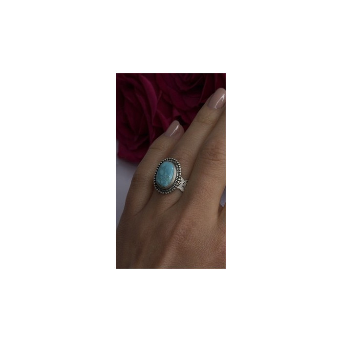 Adjustable Vintage 925 Sterling Silver Blue Turquoise Ring