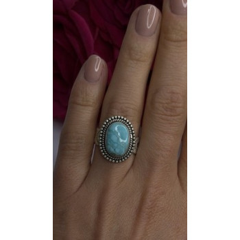 Adjustable Vintage 925 Sterling Silver Blue Turquoise Ring