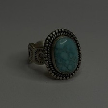 Adjustable Vintage 925 Sterling Silver Blue Turquoise Ring