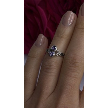 Israel Vintage 925 Sterling Silver Aquamarine Ring Size 6