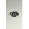 925 Sterling Silver Topaz & Marcasite Ring Size 7