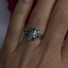 925 Sterling Silver Topaz & Marcasite Ring Size 7