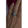 925 Sterling Silver Topaz & Marcasite Ring Size 7
