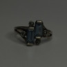 925 Sterling Silver Topaz & Marcasite Ring Size 7