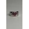 925 Sterling Silver Pink Topaz Heart Ring Size 7