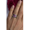 925 Sterling Silver Pink Topaz Heart Ring Size 7