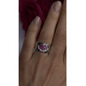 925 Sterling Silver Pink Topaz Heart Ring Size 7