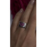 925 Sterling Silver Pink Topaz Heart Ring Size 7