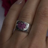 925 Sterling Silver Pink Topaz Heart Ring Size 7