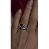 925 Sterling Silver Pink Topaz Heart Ring Size 7