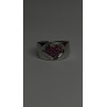 925 Sterling Silver Pink Topaz Heart Ring Size 7