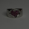 925 Sterling Silver Pink Topaz Heart Ring Size 7