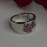 925 Sterling Silver Pink Topaz Heart Ring Size 7