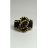 925 Sterling Silver Black Spinel & Yellow Sapphire Ring Size 10