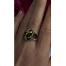 925 Sterling Silver Black Spinel & Yellow Sapphire Ring Size 10