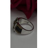 925 Sterling Silver Black Spinel & Yellow Sapphire Ring Size 10