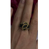 925 Sterling Silver Black Spinel & Yellow Sapphire Ring Size 10