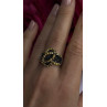 925 Sterling Silver Black Spinel & Yellow Sapphire Ring Size 10