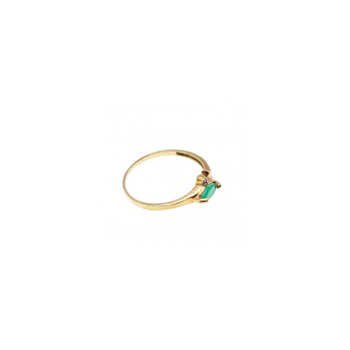 10K YELLOW GOLD  EMERALD & DIAMONDS RING SIZE 6.75