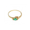 10K YELLOW GOLD  EMERALD & DIAMONDS RING SIZE 6.75