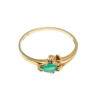 10K Yellow Gold Emerald & Diamonds Ring Size 6.75