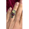 Carol Felley Vintage 925 Sterling Silver Peridot & Tourmaline Ring Size 6.5