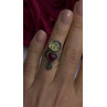 Carol Felley Vintage 925 Sterling Silver Peridot & Tourmaline Ring Size 6.5