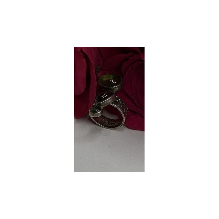 Carol Felley Vintage 925 Sterling Silver Peridot & Tourmaline Ring Size 6.5