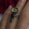 Carol Felley Vintage 925 Sterling Silver Peridot & Tourmaline Ring Size 6.5