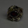 Vintage 925 Sterling Silver & 14K Yellow Gold Part Garnet Ring Size 8