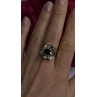 Vintage 925 Sterling Silver & 14K Yellow Gold Part Garnet Ring Size 8