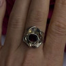 Vintage 925 Sterling Silver & 14K Yellow Gold Part Garnet Ring Size 8