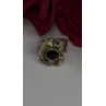 Vintage 925 Sterling Silver & 14K Yellow Gold Part Garnet Ring Size 8