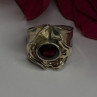 Vintage 925 Sterling Silver & 14K Yellow Gold Part Garnet Ring Size 8