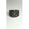 Vintage Wide Band 925 Sterling Silver Beryl & Marcasite Ring Size 8