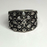Vintage Wide Band 925 Sterling Silver Beryl & Marcasite Ring Size 8