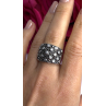 Vintage Wide Band 925 Sterling Silver Beryl & Marcasite Ring Size 8