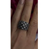 Vintage Wide Band 925 Sterling Silver Beryl & Marcasite Ring Size 8