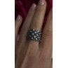 Vintage Wide Band 925 Sterling Silver Beryl & Marcasite Ring Size 8