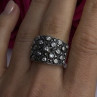 Vintage Wide Band 925 Sterling Silver Beryl & Marcasite Ring Size 8