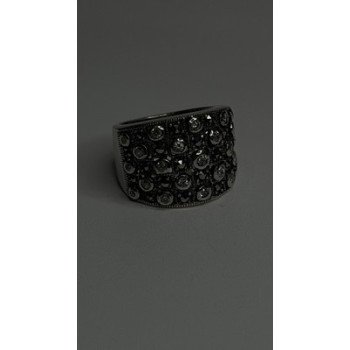 Vintage Wide Band 925 Sterling Silver Beryl & Marcasite Ring Size 8