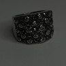 Vintage Wide Band 925 Sterling Silver Beryl & Marcasite Ring Size 8
