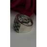 Vintage Wide Band 925 Sterling Silver Beryl & Marcasite Ring Size 8