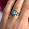 Poison Locket Pillbox  925 Sterling Silver Blue Turquoise Ring Size 7