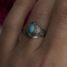 Poison Locket Pillbox  925 Sterling Silver Blue Turquoise Ring Size 7