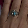 Poison Locket Pillbox  925 Sterling Silver Blue Turquoise Ring Size 7