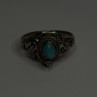 Poison Locket Pillbox  925 Sterling Silver Blue Turquoise Ring Size 7