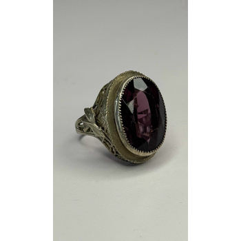 Vintage 925 Sterling Silver Purple Amethyst Ring Size 4.5